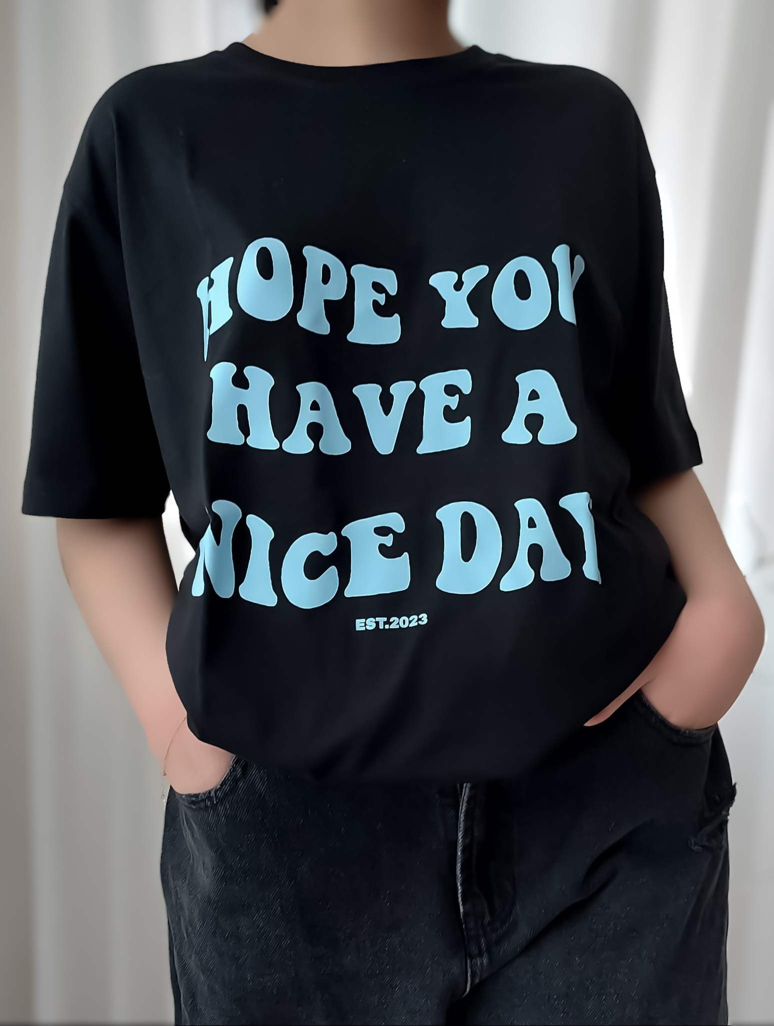 تیشرت سوپر نخ مینیمال مشکی hope